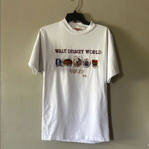 Vintage Disney White Tee with Iconic Park Logos